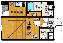 ラ・フォンテ(1K/2階)の間取り写真