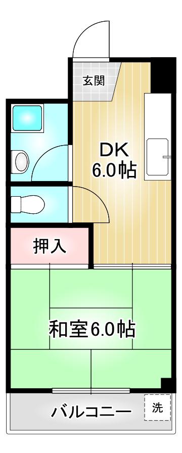東海伸銅ビル(1DK/3階)の間取り写真