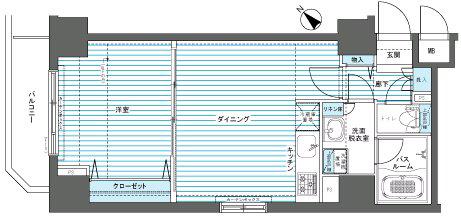 フェニックス新横濱参番館(1LDK/6階)の間取り写真