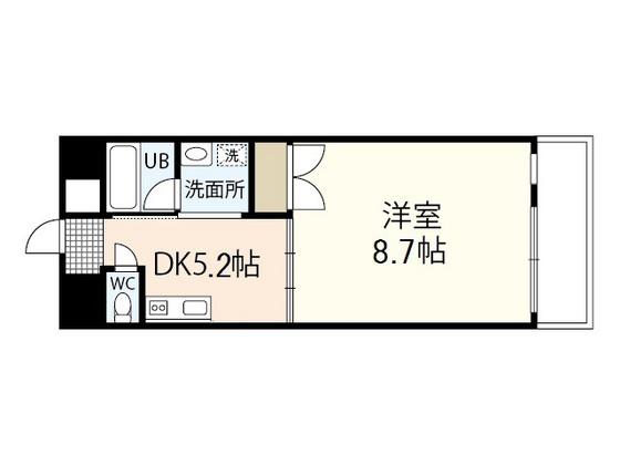 マノワール沖田(1K/2階)の間取り写真