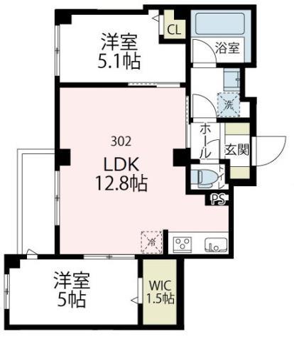 アバンティ カワサキ(2LDK/3階)の間取り写真