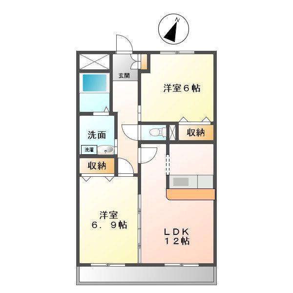 フォレスタ(2LDK/1階)の間取り写真