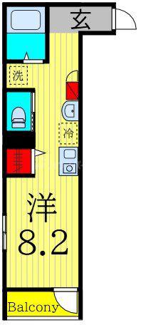 MELLAS葛西(ワンルーム/1階)の間取り写真