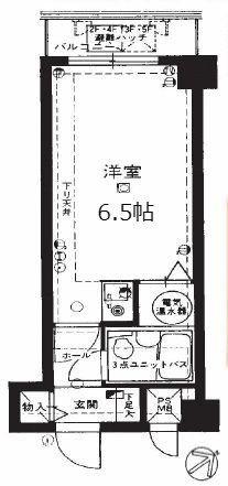 ライオンズマンション新大塚(1K/2階)の間取り写真