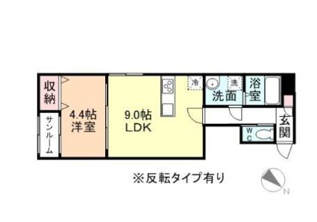GRAND SQUARE(1LDK/2階)の間取り写真