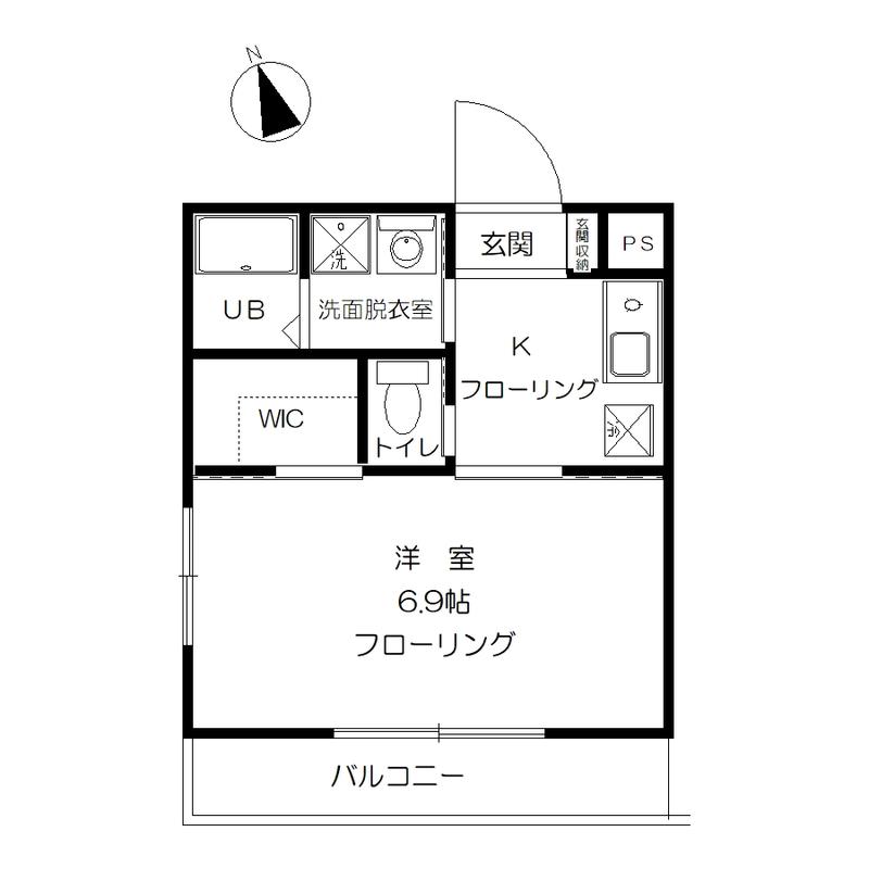 ニューアメニティ(1K/2階)の間取り写真