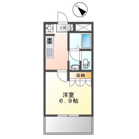 マーガレットSK(1K/2階)の間取り写真
