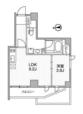 LIGHTHOUSE中馬込(1LDK/2階)の間取り写真