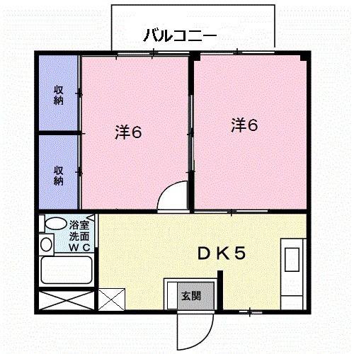 シティハイツ上力(2K/2階)の間取り写真