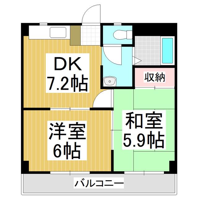 マンションTEZUKA(2DK/1階)の間取り写真
