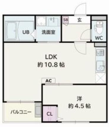 JACK ICHIBANII(1LDK/3階)の間取り写真