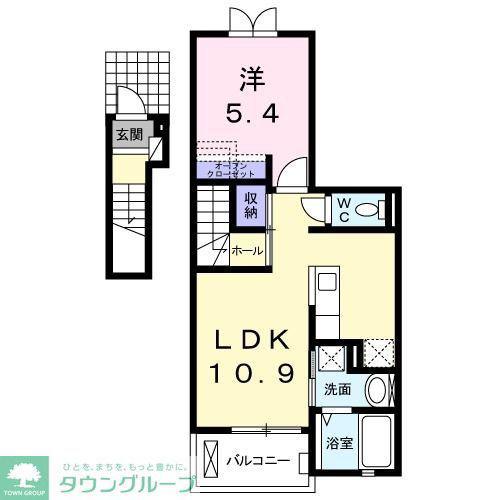 ムーンダスト・ガーデン(1LDK/2階)の間取り写真