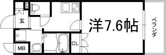 セオリー難波南プレミアム(1K/12階)の間取り写真