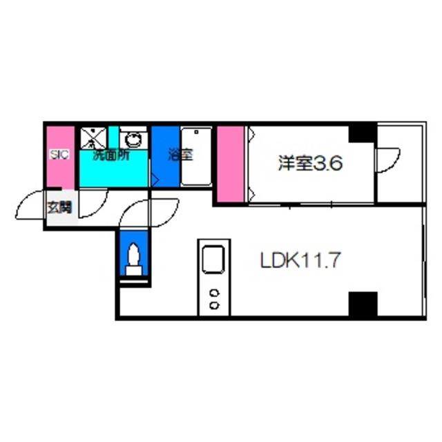 フレームウッド(1LDK/5階)の間取り写真