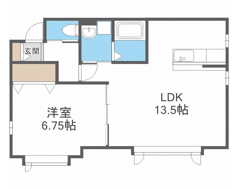 クレール発寒(1LDK/2階)の間取り写真