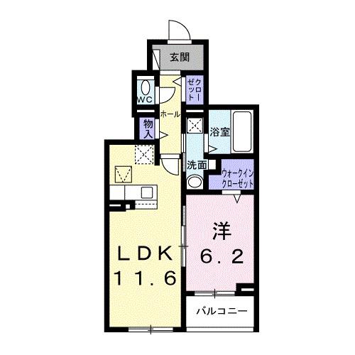 ソレアード コート(1LDK/1階)の間取り写真