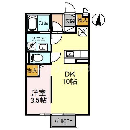 サンモナリエ(1DK/1階)の間取り写真