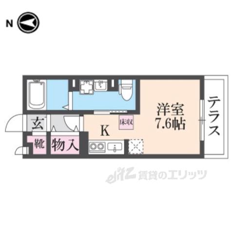 フロントハウス A棟(ワンルーム/1階)の間取り写真