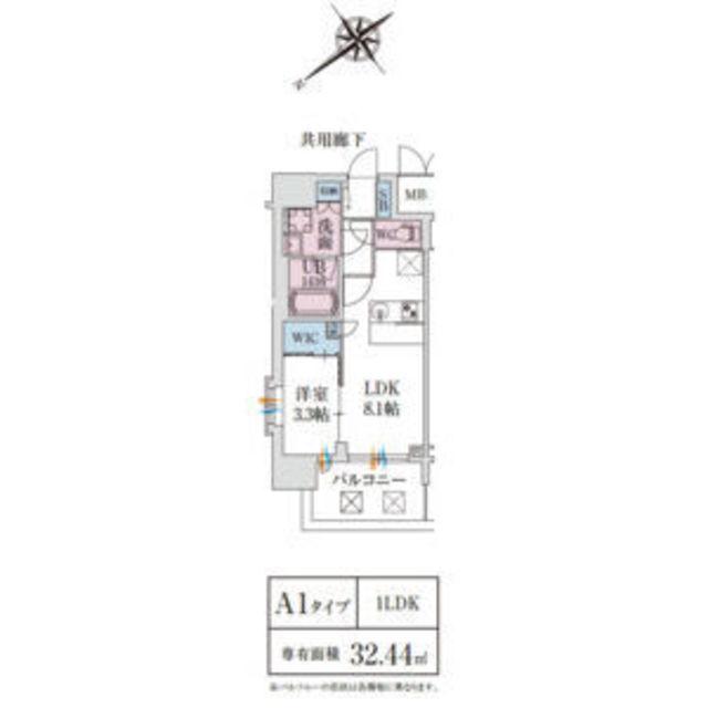 スプランディッド堺東DUE(1LDK/12階)の間取り写真