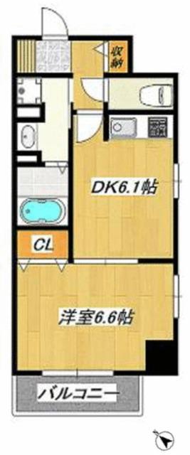 パレス小岩アネスタージュ(1DK/6階)の間取り写真