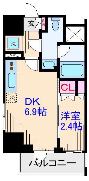 クレスト小杉スクエア(1DK/3階)の間取り写真