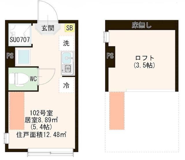 ハーモニーテラス板橋宮本町(ワンルーム/1階)の間取り写真