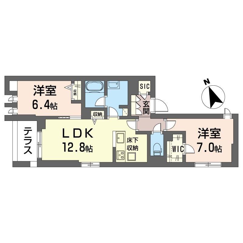 ステラヴィア西荻(2LDK/1階)の間取り写真