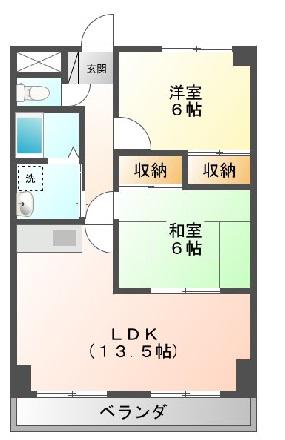 グレースコートI・II(2LDK/3階)の間取り写真