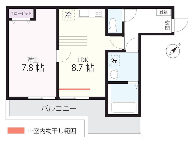 クワイエット クラブ ハウス ミックス三ツ沢下町(1LDK/3階)の間取り写真