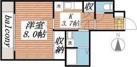 パセール青柳(1K/2階)の間取り写真