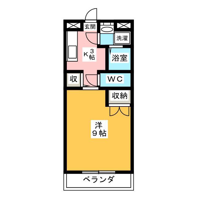アンジュール(1K/3階)の間取り写真