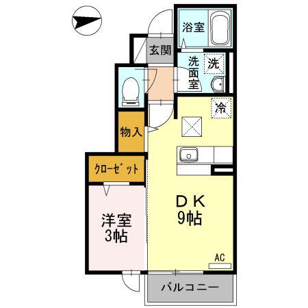 アイリスコート(1LDK/1階)の間取り写真