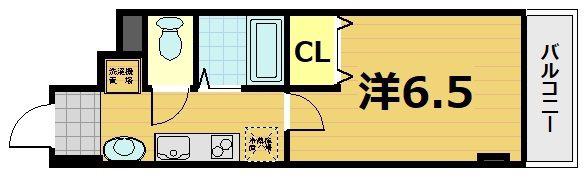 TS CASA御幸町(1K/2階)の間取り写真