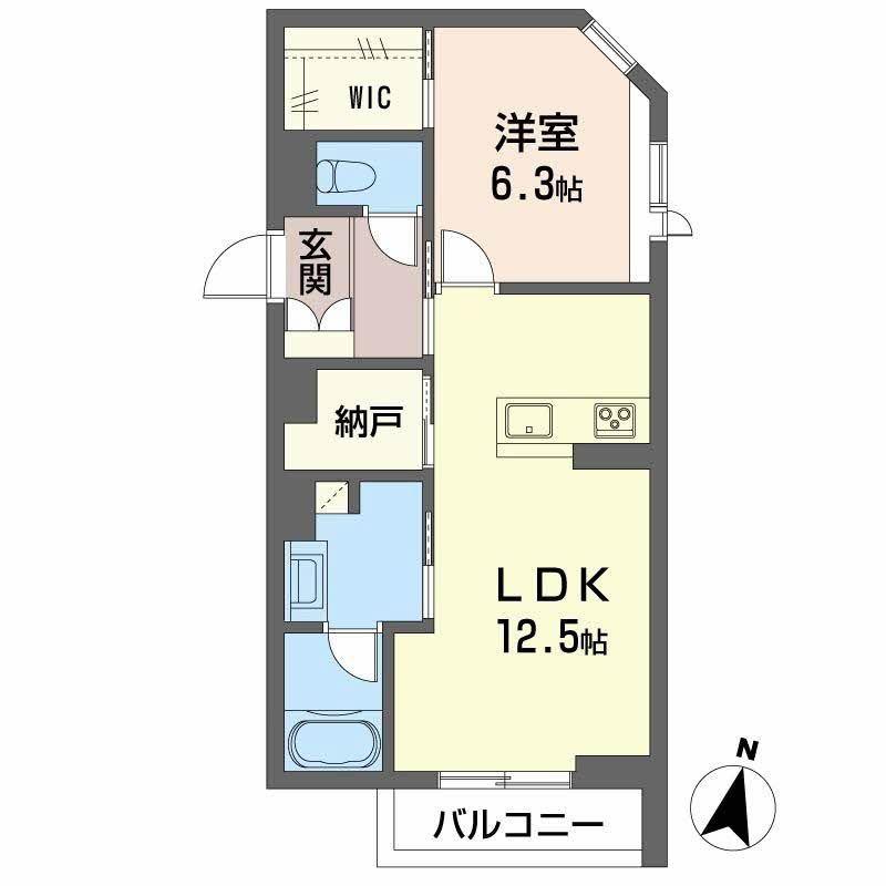 シャーメゾン定禅寺(1LDK/1階)の間取り写真