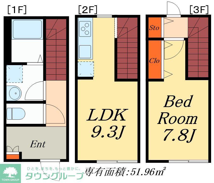 MOK-TERRACE 北千住(1LDK/1階)の間取り写真