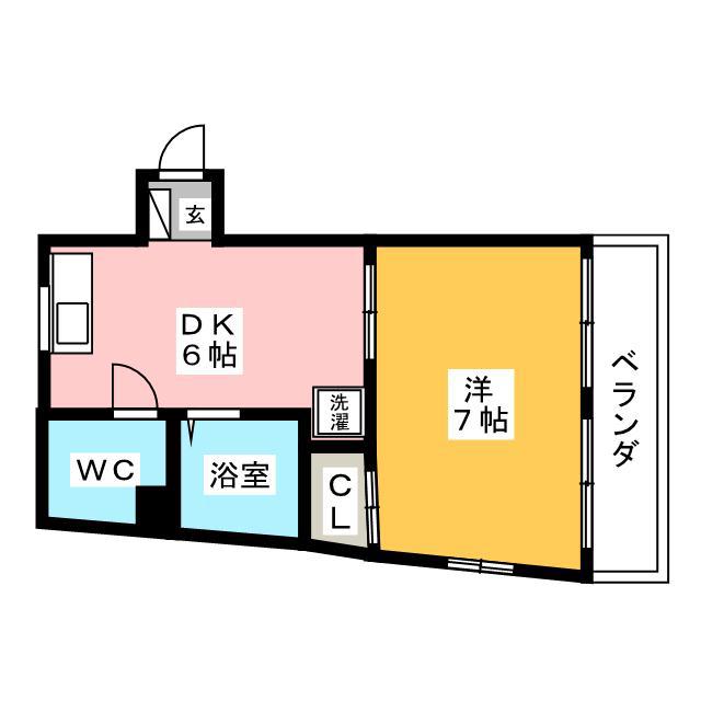 タカハシビル(1DK/2階)の間取り写真