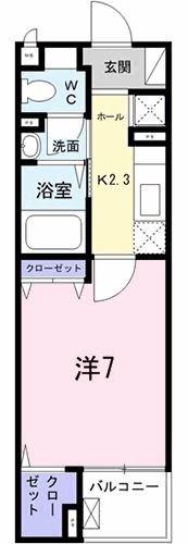 一刻館 北(1K/3階)の間取り写真