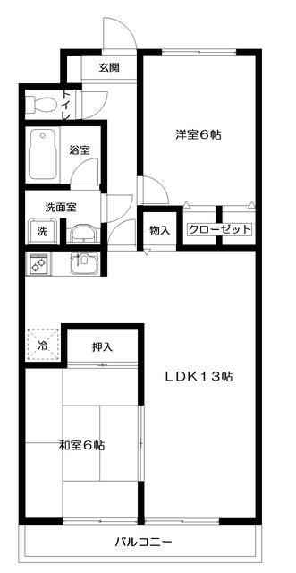 ヴィラフィオーレ(2LDK/2階)の間取り写真