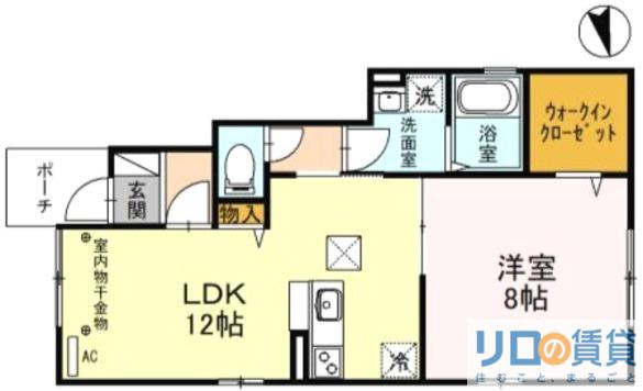 エミール一樹(1LDK/1階)の間取り写真