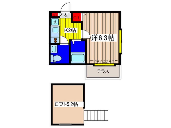 CASTLE志村坂上(1K/1階)の間取り写真