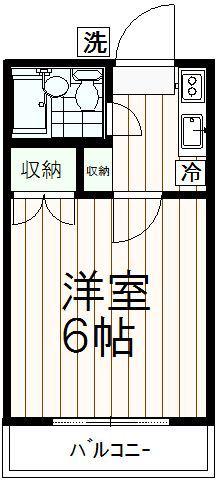 リバーサイドイン鶴美(1K/2階)の間取り写真