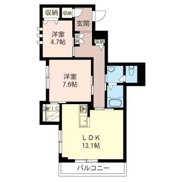 SHM アーバンライフ(2LDK/2階)の間取り写真