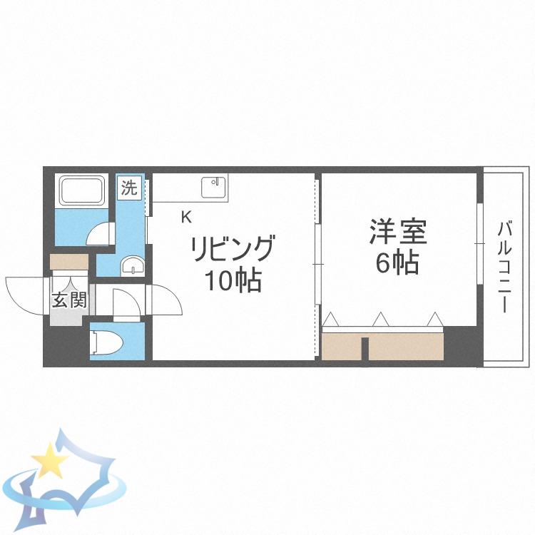 フォレスト円山(1LDK/6階)の間取り写真