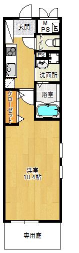 スマイルII番館(1K/1階)の間取り写真