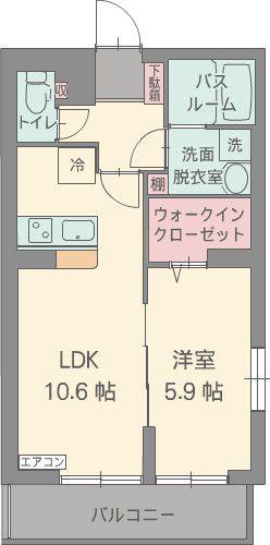 プランドール(1LDK/2階)の間取り写真