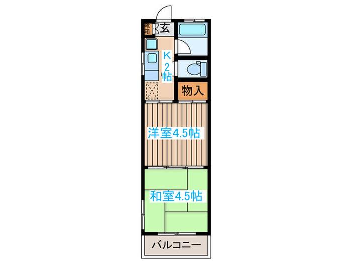 NFハイツ(2K/2階)の間取り写真