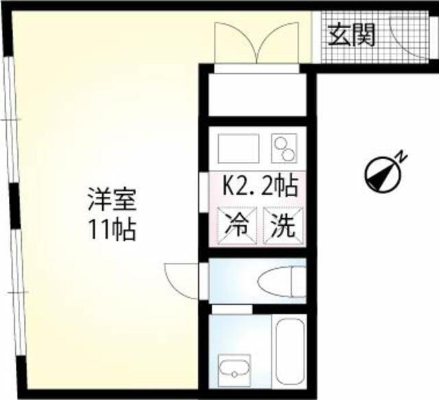 デュオコート大井(1K/2階)の間取り写真