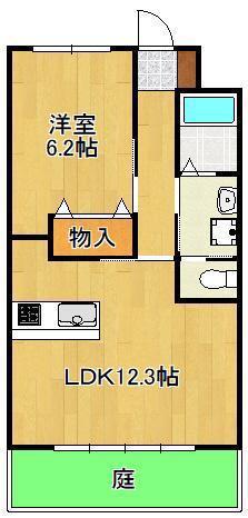キャトルセゾン(1LDK/1階)の間取り写真