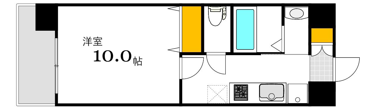 LUTELLA河原町(1K/4階)の間取り写真