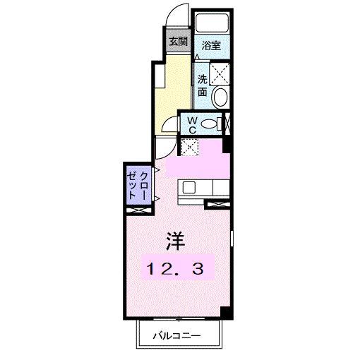 グレイスフル ウッズ SJK(ワンルーム/1階)の間取り写真
